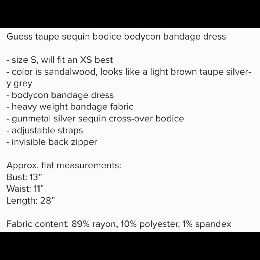 Guess taupe sequin bodycon bondage dress. - Picture 8 of 8